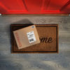 package on a welcome mat