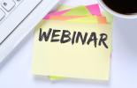 yellow sticky note that says webinar
